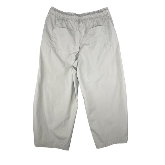 Athleta Avenue Wide-Leg Cropped Pants Beige Polyester Womens Casual Size Medium - Picture 3 of 15